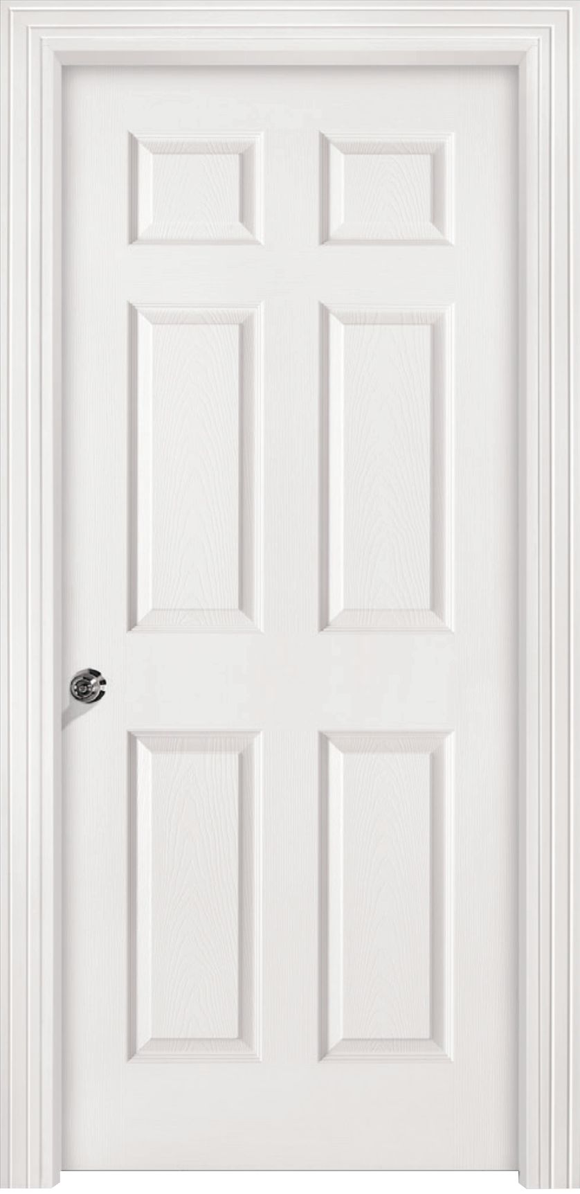 6 panel frp door white